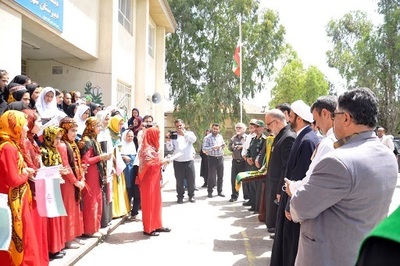 حضور خدام رضوی به همراه پرچم متبرک آستان قدس در علی آبادکتول
